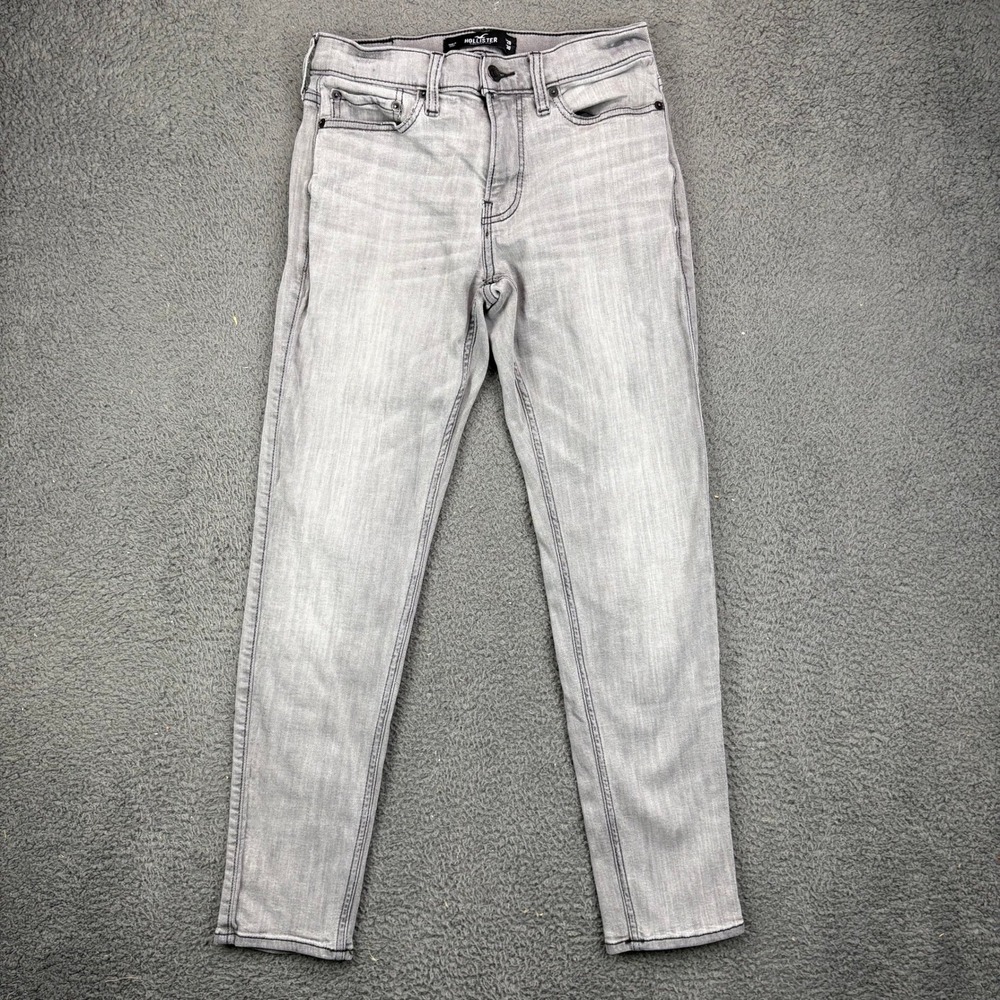 Hollister Advanced Stretch Skinny Jeans Mens 29x30 Grey Light Wash Denim Pants